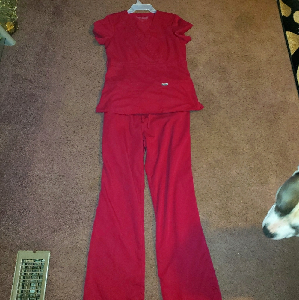 Grey's  Anatomy  Burgundy scrub set